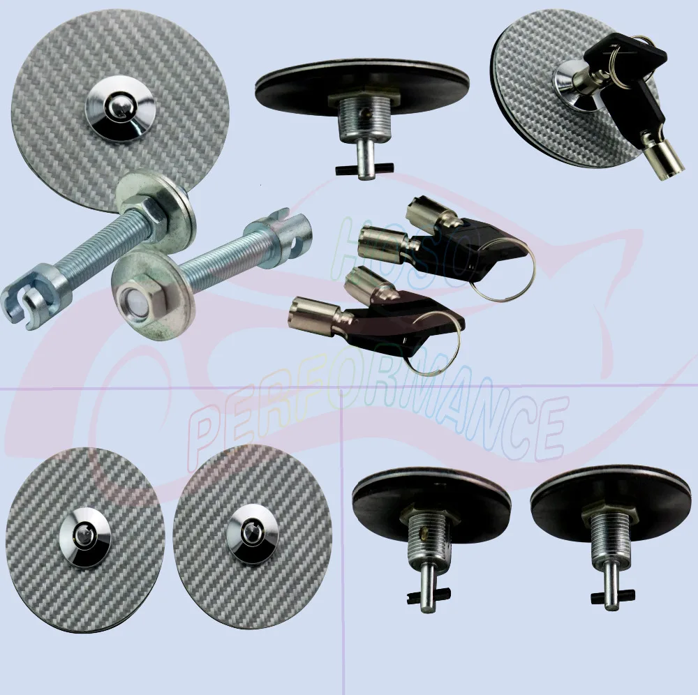 Universal the real Twist Lock Hood Pins Mount+Keys Silver for Vehicle