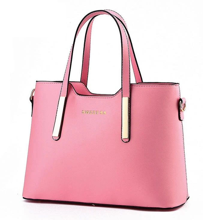 Женские кожаные сумки, модные сумки через плечо для дам, сумка через плечо, однотонные женские сумки-мессенджеры, bolsa feminina WBM5 - Цвет: Розовый