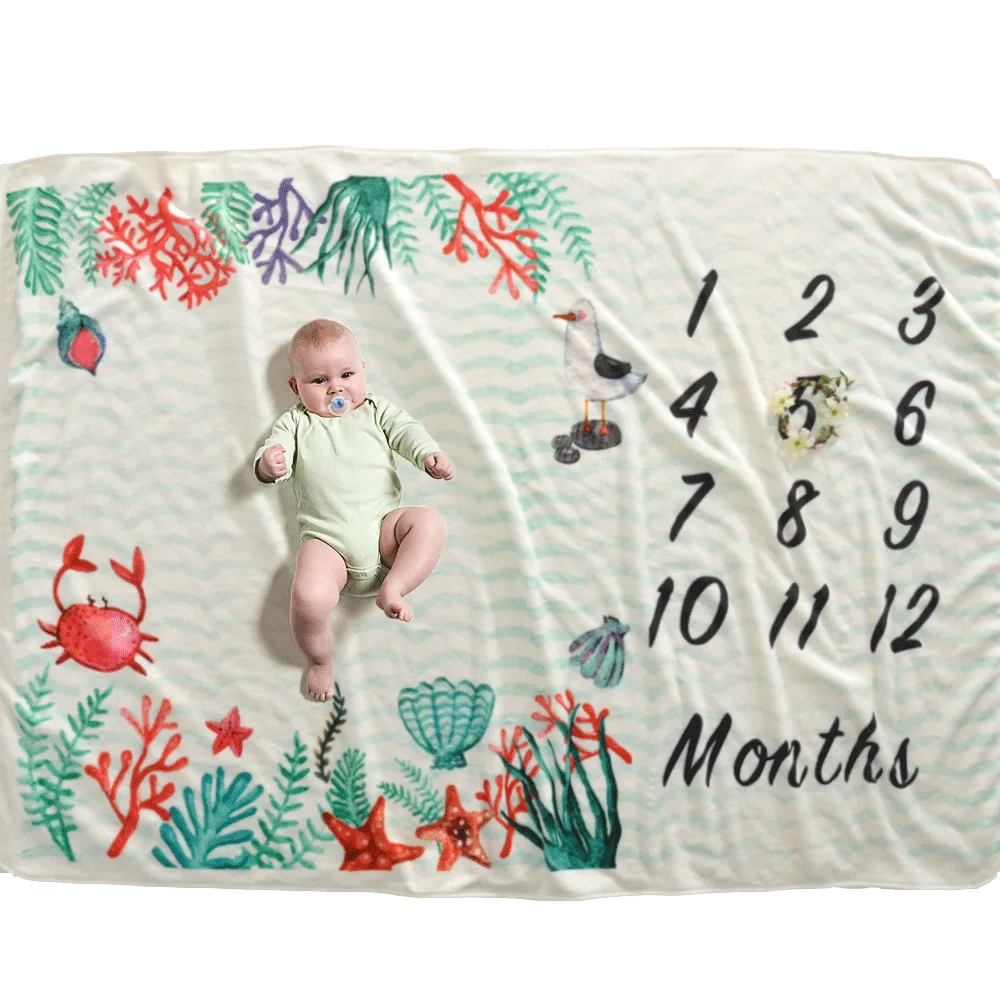 

Baby Blanket Newborn Baby Monthly Blanket Infant Swaddle Blankets Unicorn Flower Swaddle Bedding Wrap Photo Photography Props