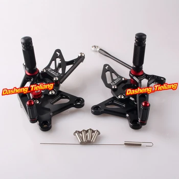 

Rearset Rear Set Footpegs For Kawasaki Ninja ZX6R ZX636 2005 2006 Aluminum Alloy Black, Adjustable