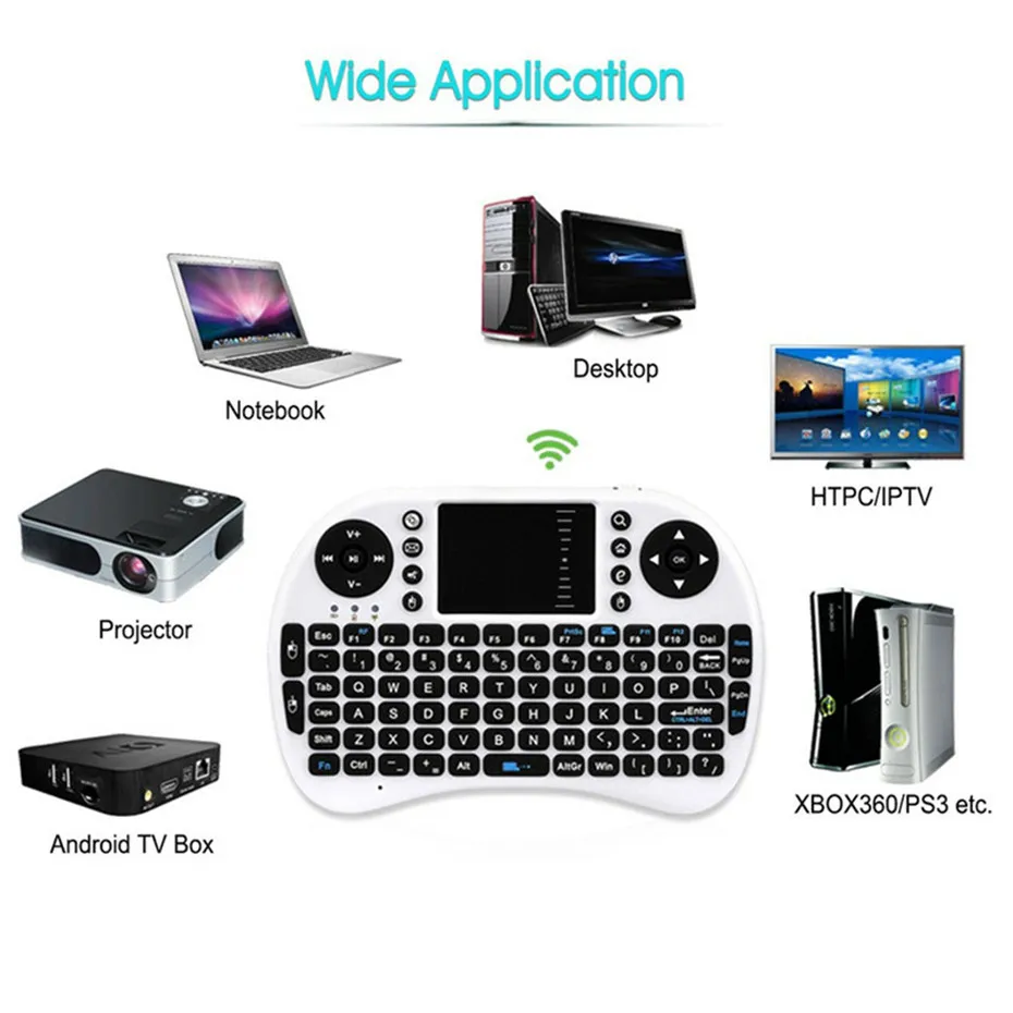 Basix Keyboard 2.4GHz Wireless Keyboard Air Mouse Teclado Touchpad6