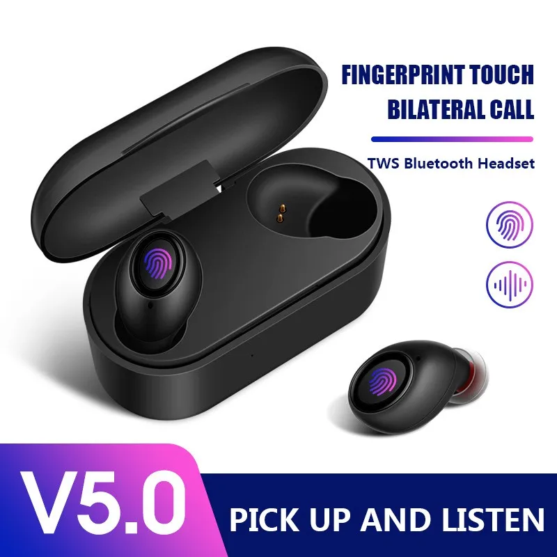 

TWS V5.0 Touch Bluetooth Earphone Sports Headphones Waterproof 3D Stereo Anti-noise Sweatproof Wireless Mini Earphones