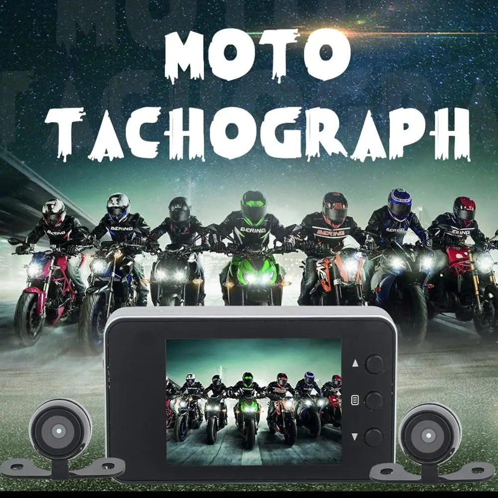 

500pcs Promotion! All New 720P Motorcycle Bike Car 3" LCD Action Dual Camera Dash Cam Video Camcorder Recorder