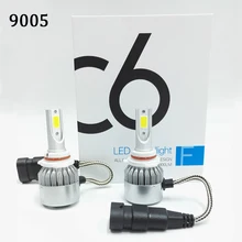 2 pcs All In One C6 Car Led Headlight H1 H3 H7 H9 H11 H4 H13 9004 9005 9006 9007 880 72w 7600lm 6000K LED Car Bulb Auto Headlamp