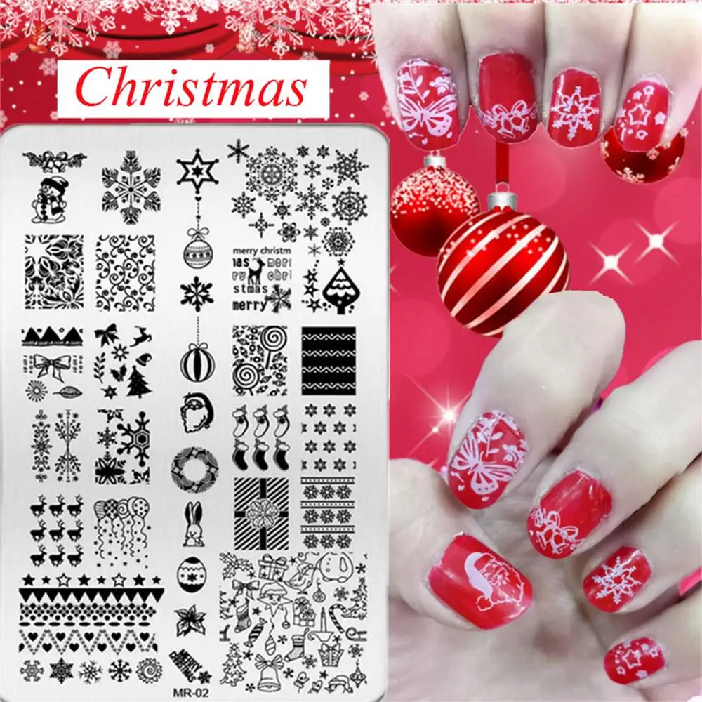 Christmas Series Stainless Steel Nail Polish Printing Stencil Nail