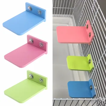 

1Pc Hamster Platform Stand Rack Toy Rectangle Squirrel Cage Accessories Colorful Wooden Plate Toys Small Pets Supplies S/L C42