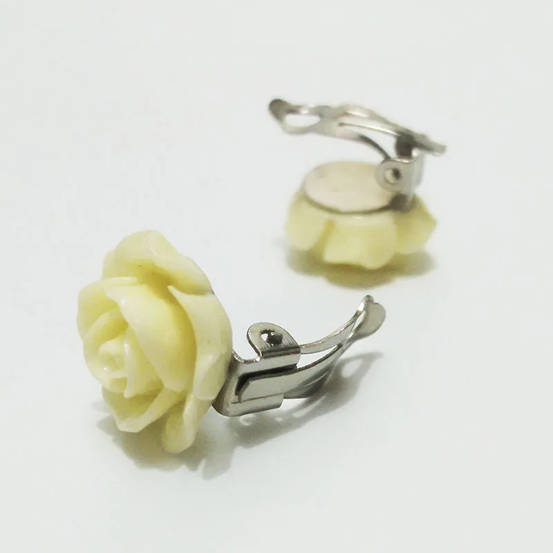Серьги клипсы bijoux без проколов ушей база для пирсинга fкабошон камея bazel плоская