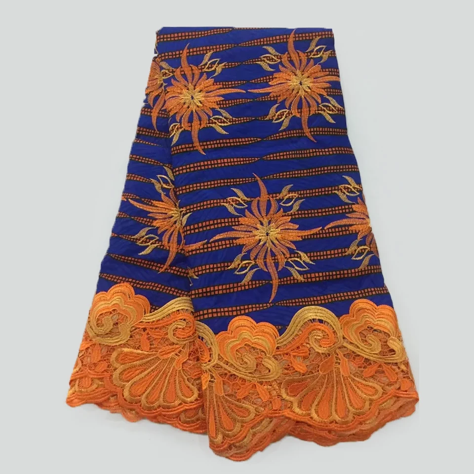 LSLW 87 New African fashion new design Ankara wax with embroidered cord ...