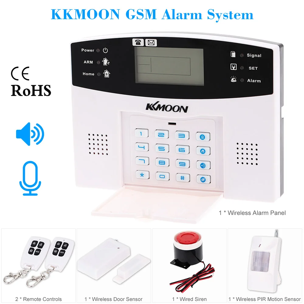 Remote Control Voice Prompt Wireless door sensor Security Home GSM