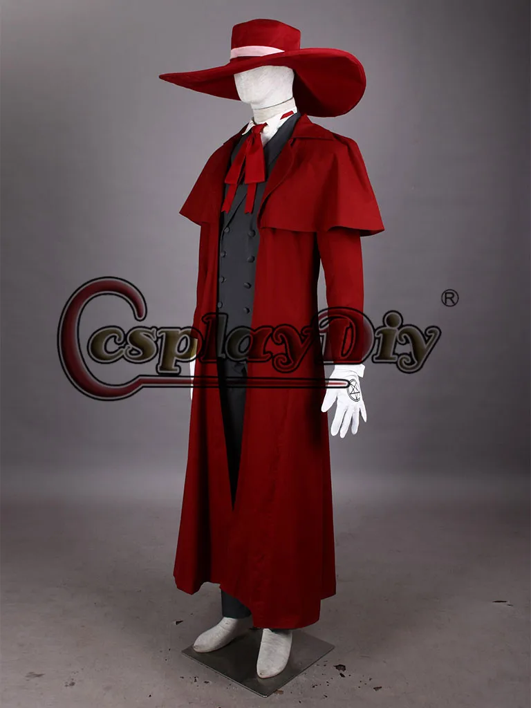 Anime Hellsing Alucard Cosplay Costume Set Vampire Hunter Uniform Suit 
