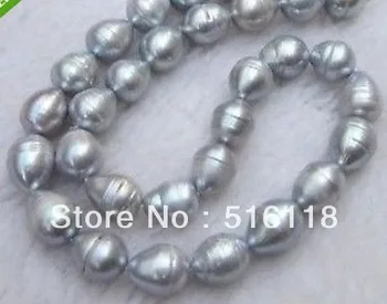 

Free Shipping HUGE SOUTH SEA 18MM GRAY BAROQUE PEARL NECKLACE 18" clasp