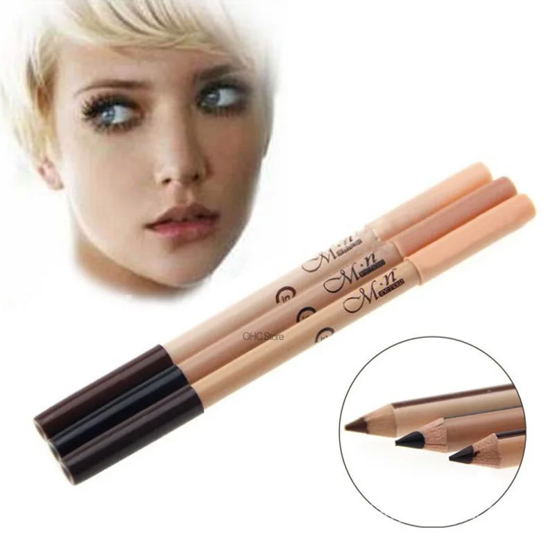 Professional 2 In 1 Make Up Eyebrow Pencil Color Corrector Double ended