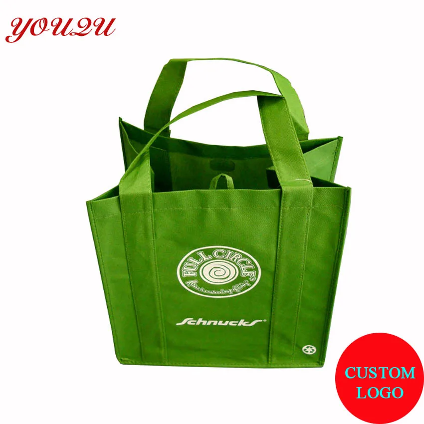 

custom non woven packing bag with handle sewing to bottom