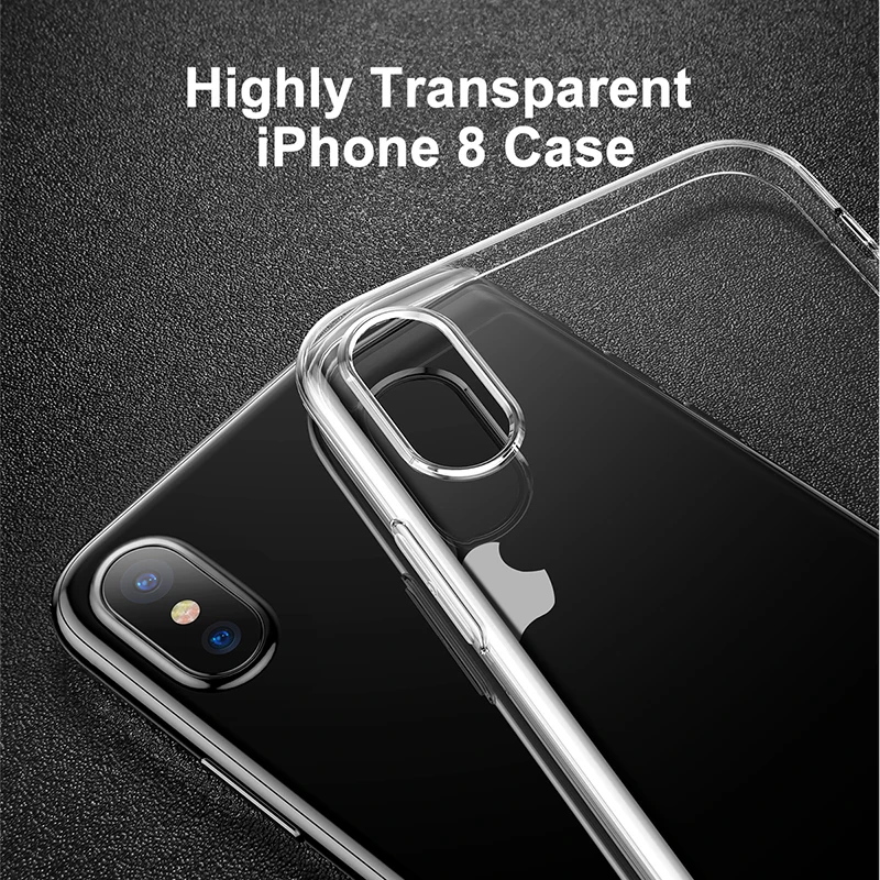 Baseus For iPhone X Case, Ultra Thin Soft Silicone Case For iPhone X Coque Anti Knock Transparent Phone Accessories Back Funda