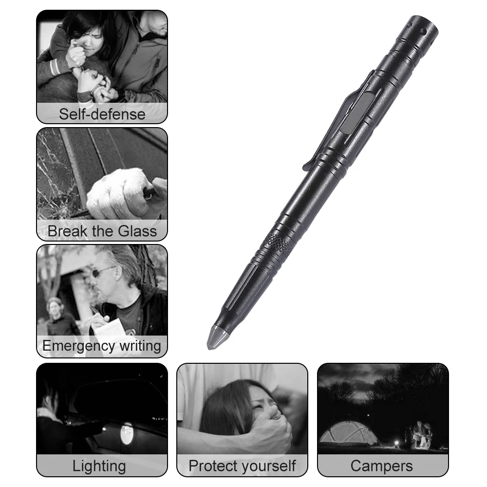 

B007.2 Tactical Pen Self Defense from Badass Tool Survival Military Police Grade LED Flashlight Tungsten Steel Glass Breaker
