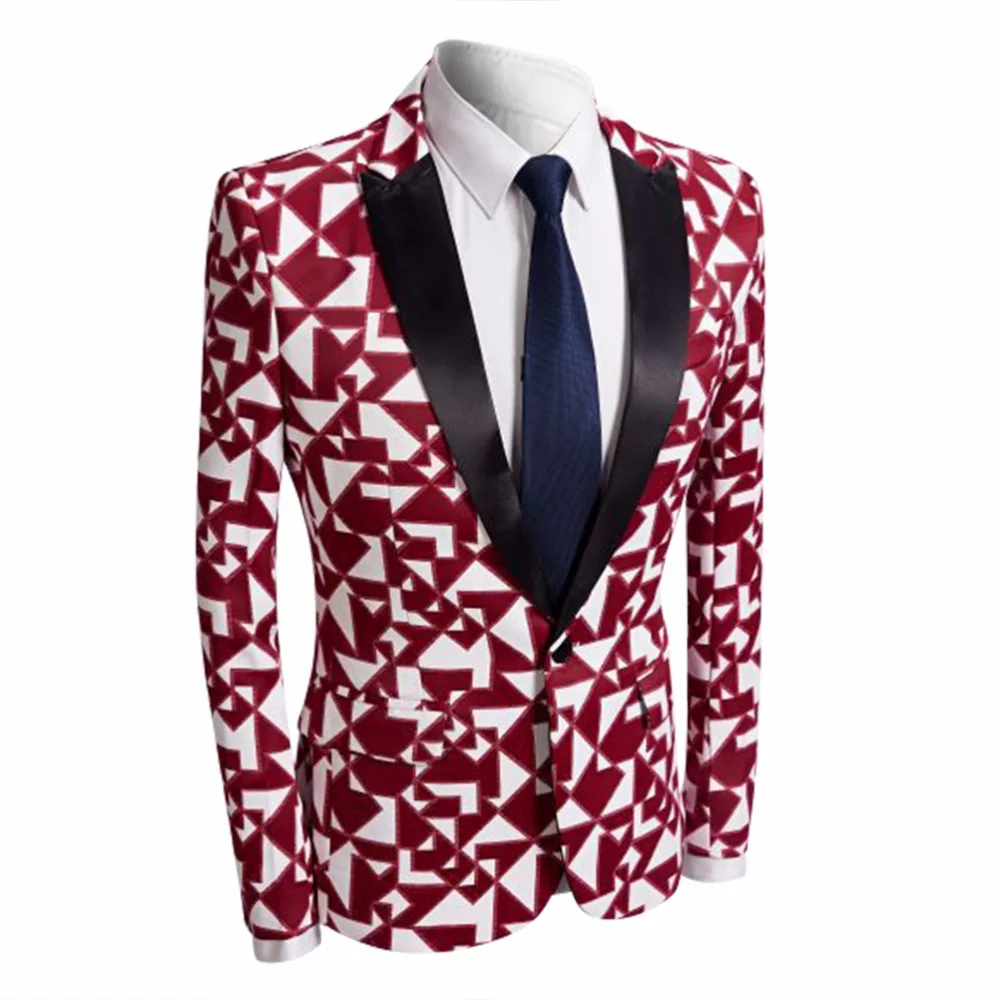 2018 новые мужские Пиджаки Пром Стильный лацканы 1 Button Slim Fit Свадебное платье ужин