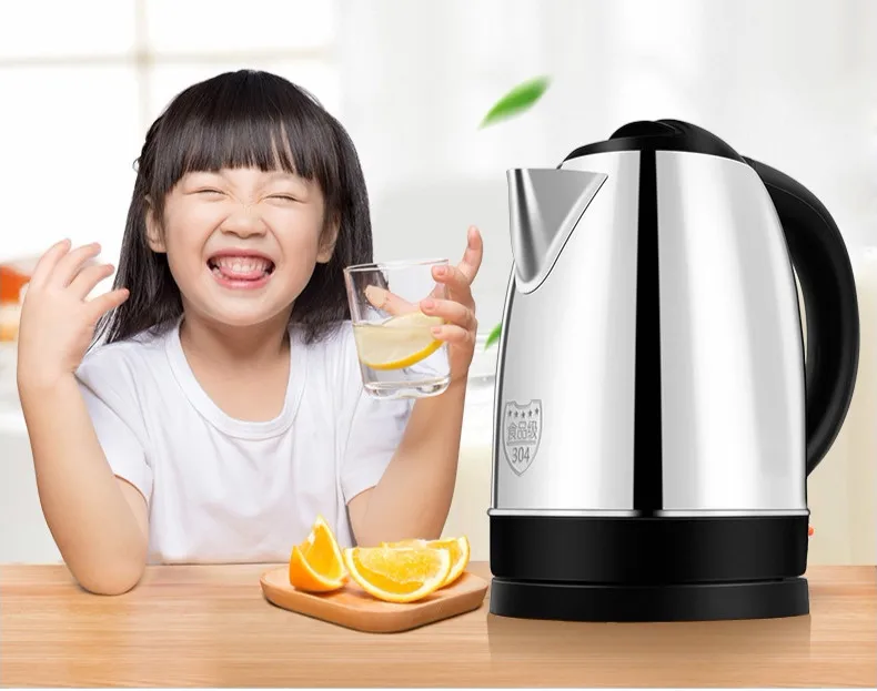 whole steel without manganese electric kettle boil 1.7l can water Anti-dry Protection