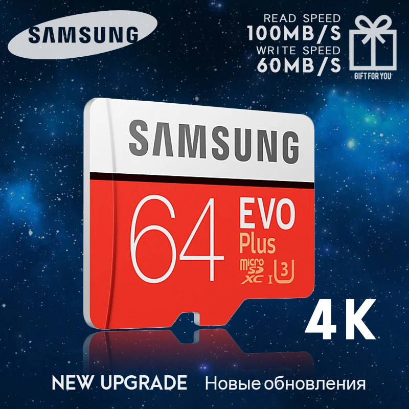 SAMSUNG Новый U3 Micro SD 256 ГБ/128 ГБ/64 ГБ SDXC U1 32 ГБ/16 ГБ SDHC Class10 TF карты памяти CF C10 Microsd флэш-карт Бесплатная доставка