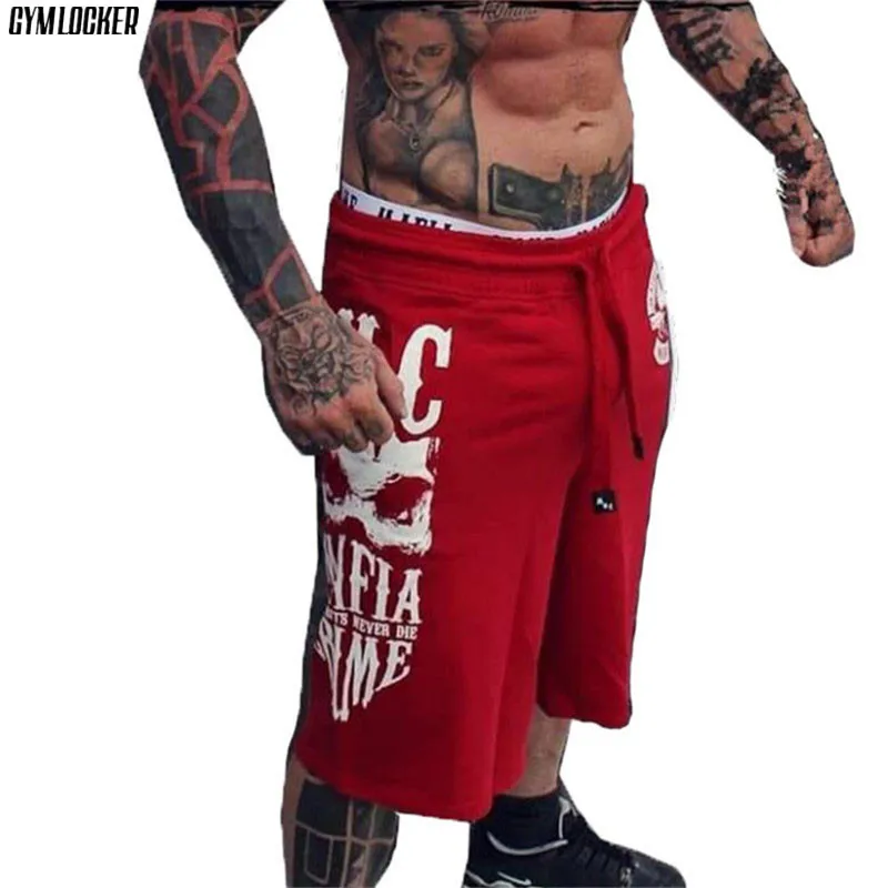 

GYMLOCKER Casual fashion jogger sweatpants shorts men's new gyms Bodybuilding male Knee length shorts men Sweatpants clothing