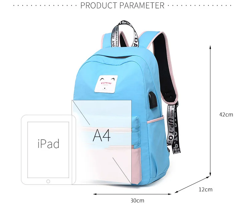 Backpack School Bag with Headphone Jack Backpacks with Charging Port Student Bag Female Multifunctional Backpack Child Backpacks (17)