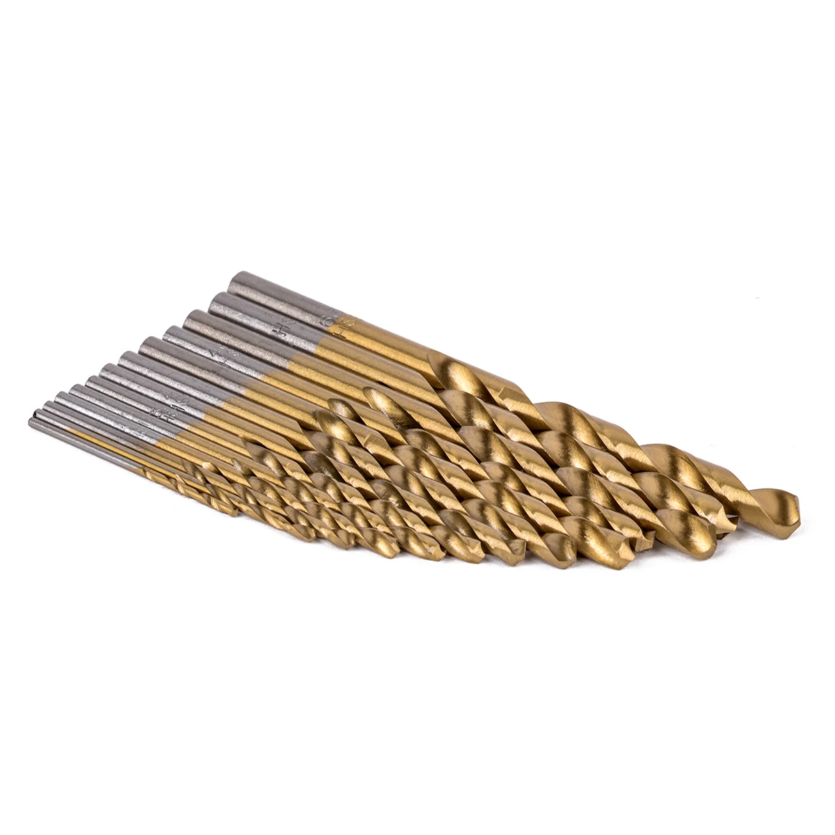 13pcs Titanium Coated Twist Drill Bits High Speed Steel Woodworking Tools Set 1.5/2/2.5/3./3.2/3.5/4/4.5/4.8/5/5.5/6/6.5mm