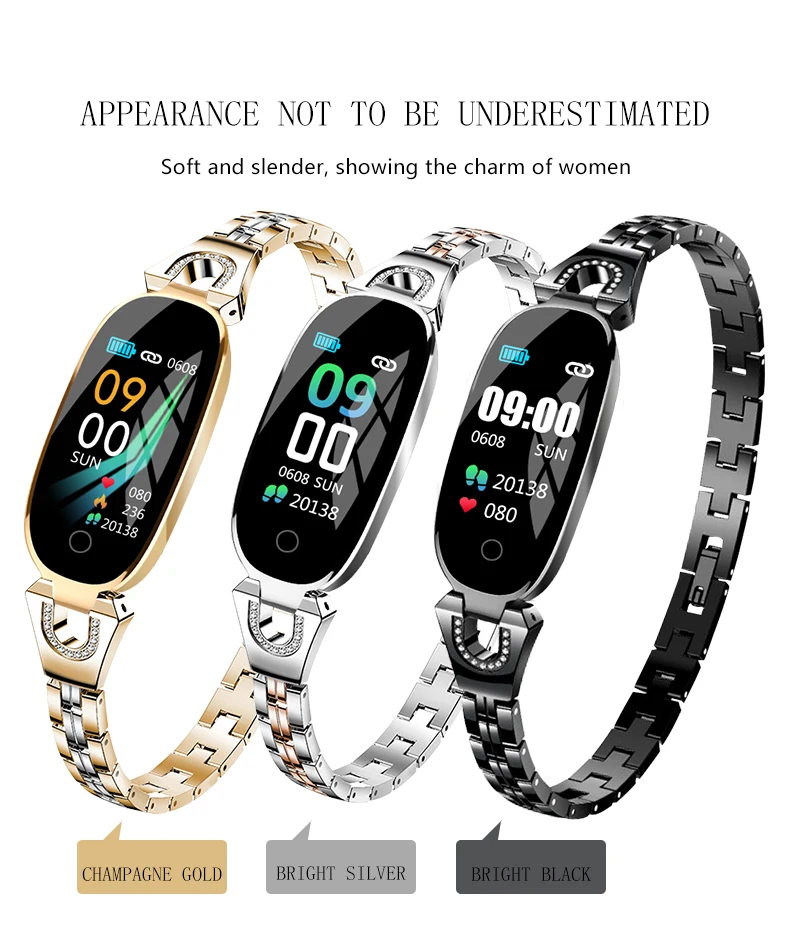 H8 Смарт-часы для женщин водонепроницаемый мониторинг сердечного ритма Bluetooth трекер для Android IOS фитнес-браслет умные часы