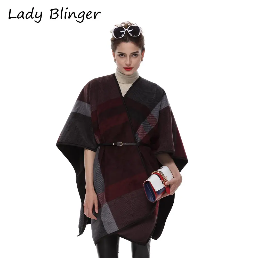 Lady blinger классические клетчатые палантины искусственный кашемир накидка толстые
