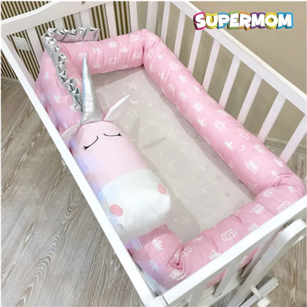 

Unicorn Baby Bed Bumper Nordic Kid Crib Toy Anti-kick Bed Barrier Infant Protector Newborn Bedding Pillow Girl Room Decoration
