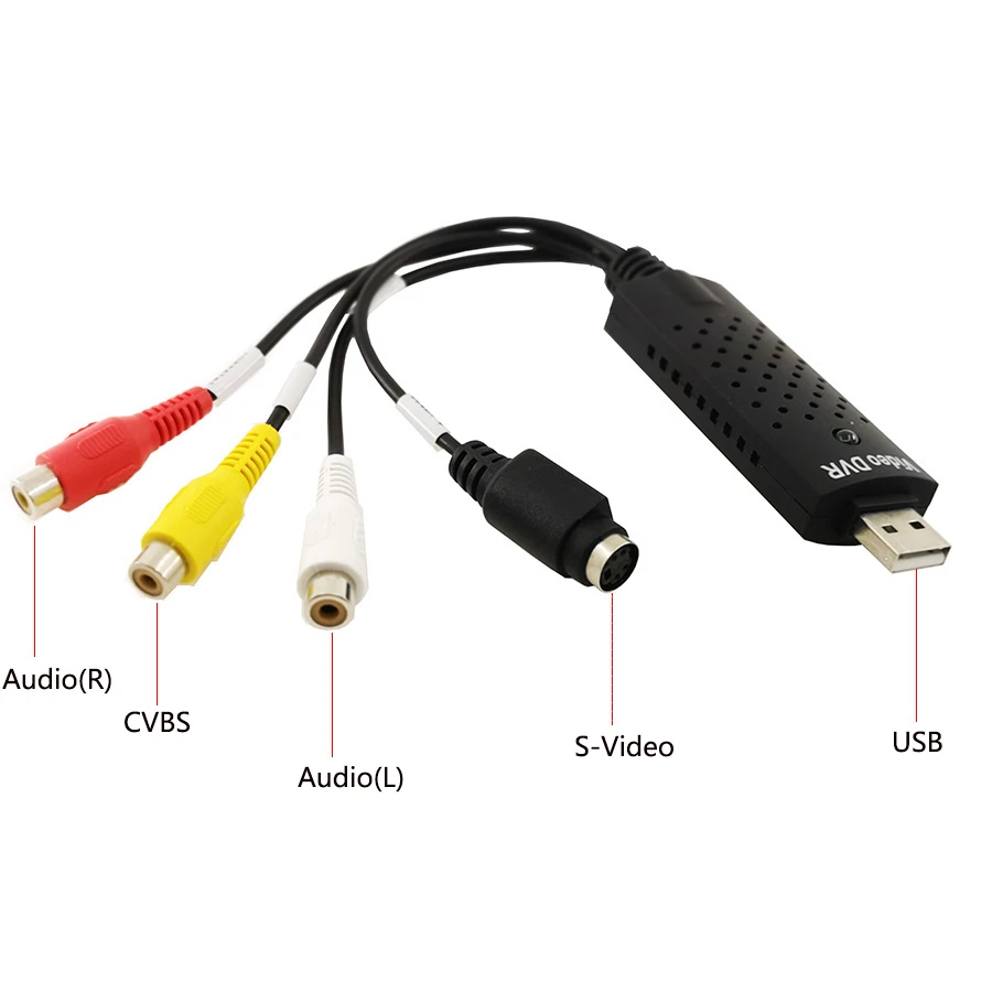 Adaptador de de captura de vídeo USB 2,0, convertidor USB para TV, DVD, s video, compatible con Win7/XP/Vista|converter cable|video adaptercapture video -