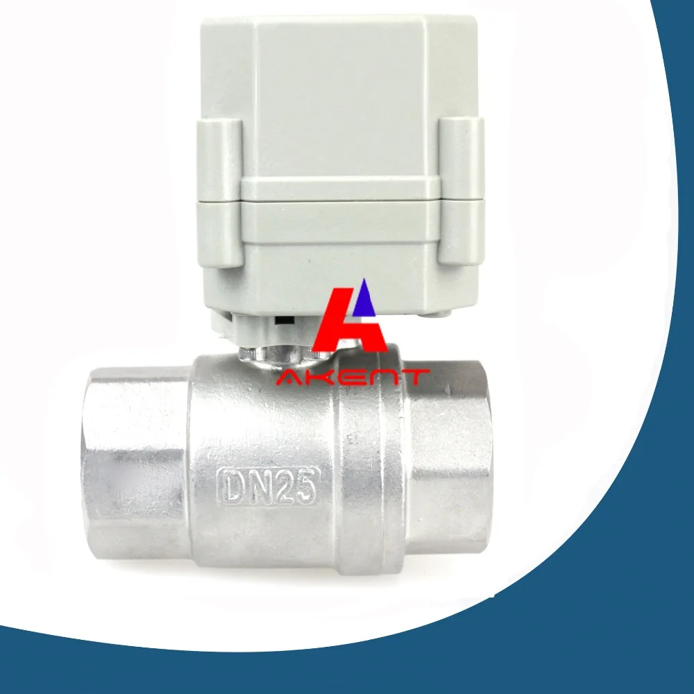 New 1" DN25 DC12V 2 Way Motorized Ball Valve,CR5 01 Stainless Steel 304 Position Feedback