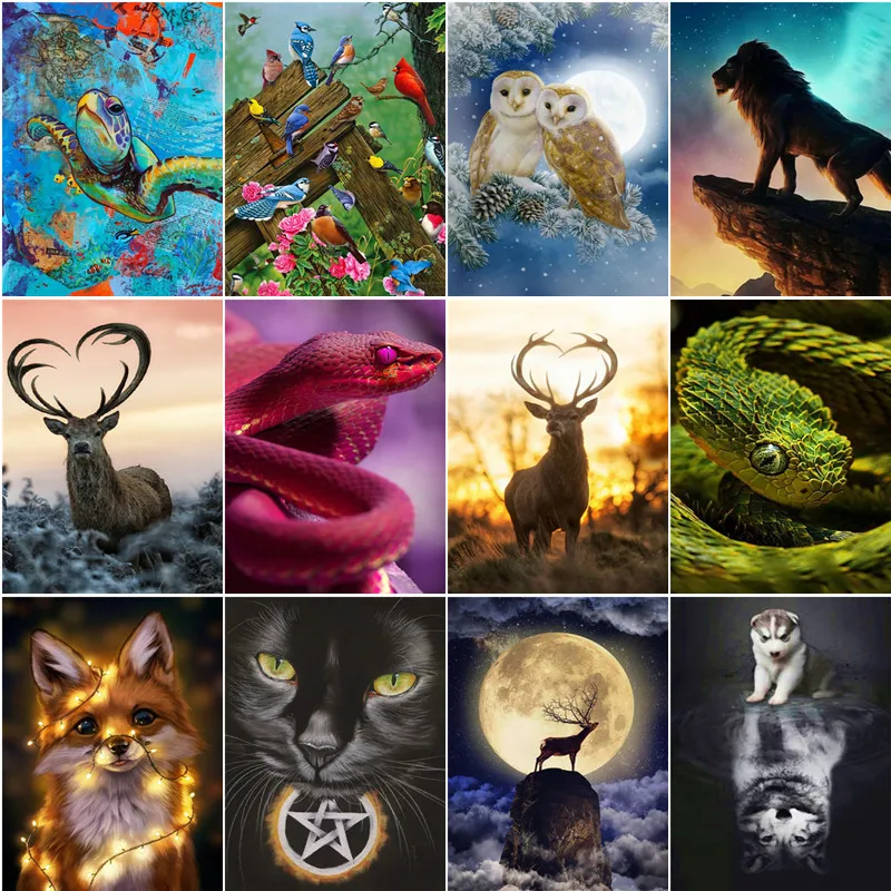 

Full square 5D DIY diamond painting animal cross stitch 5D embroidery forest animal home decoration gift