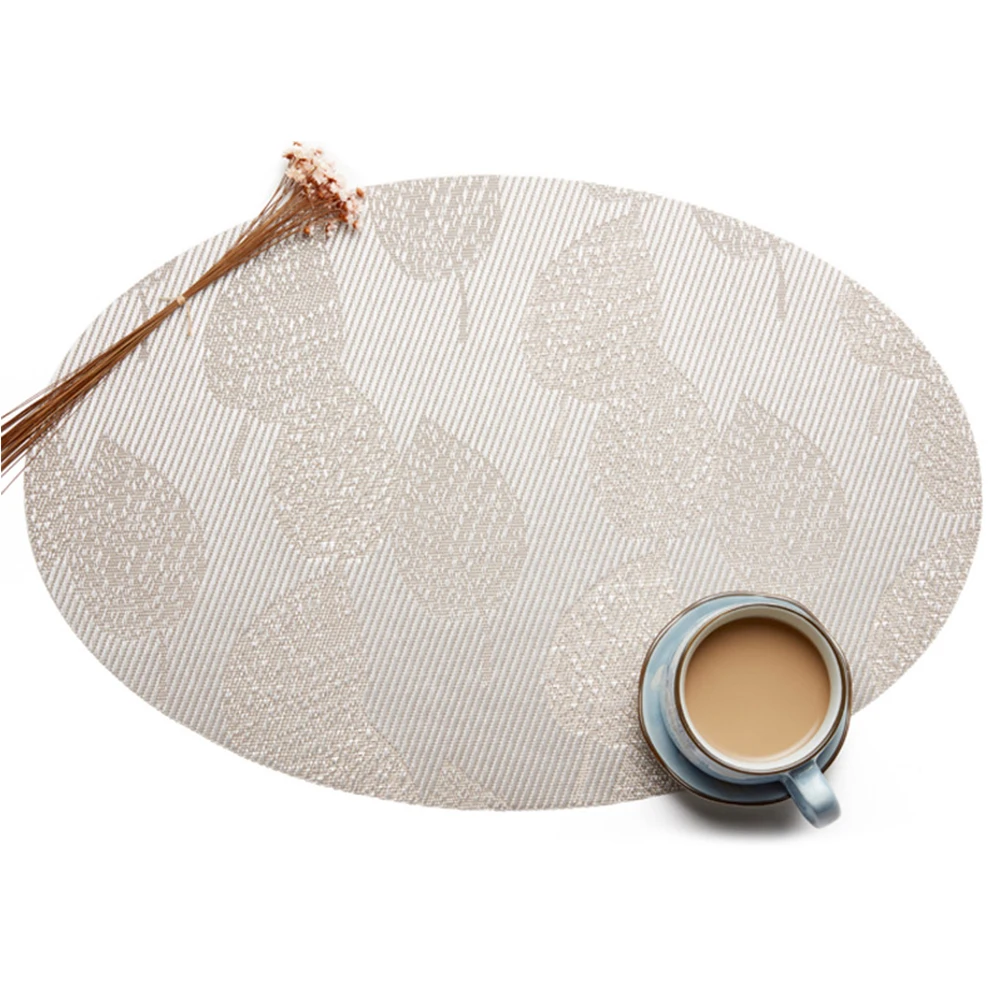 PVC Placemat Home Oval Shape Hotels Kitchen Table Mat Dining Anti Slip Heat Insulation Eco