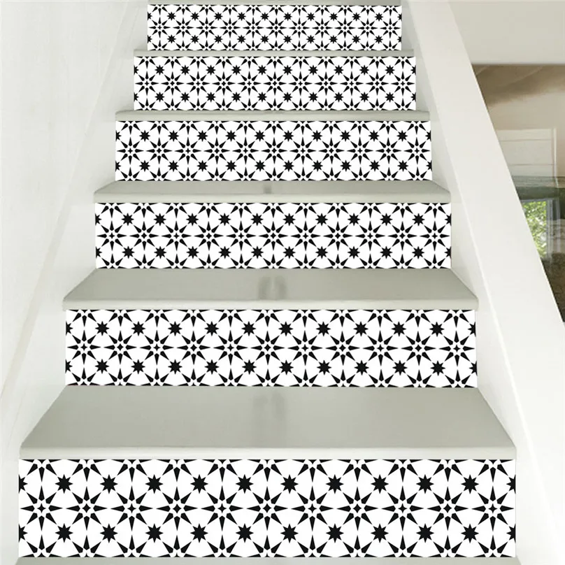 6pcs DIY Family Stickers Staircase Stair Riser Floor Sticker DIY Wall Decal Fashion Stairs Decal Home Decor #4A29 (1)