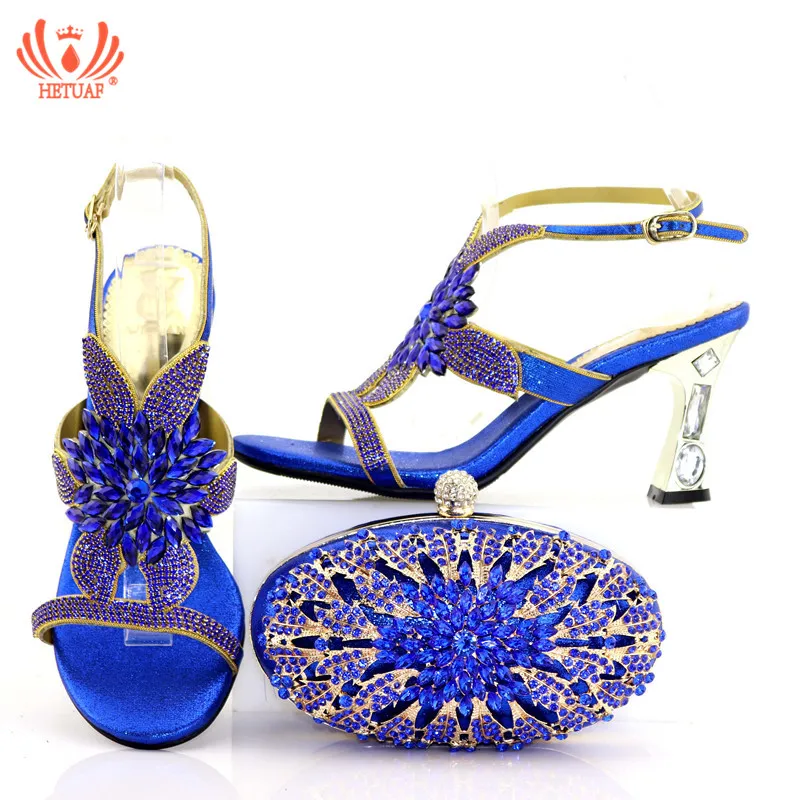 

Royal Blue Color Fashion Party Shoes And Bags To Match Set African High Heels Shoes And Bag Set Italian Shoe And Bag Set Wedding
