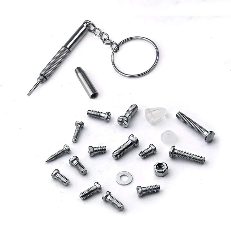 1000pcs Set Kits Stainless Steel For Micro Glasses Sunglass Watch Spectacles Phone Tablet Screws Nuts Screwdriver Repair Tool 5