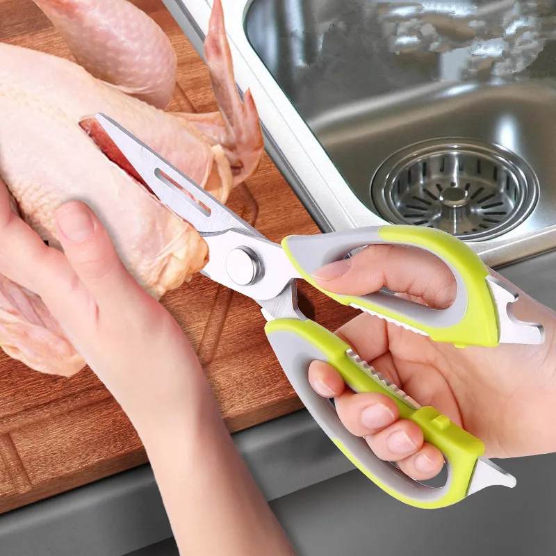 

7w1 Kitchen Scissors Knife for Fish, Meat and Vegetables Chicken Stainless Steel Multifunction Cutter Good Kithcen Helper