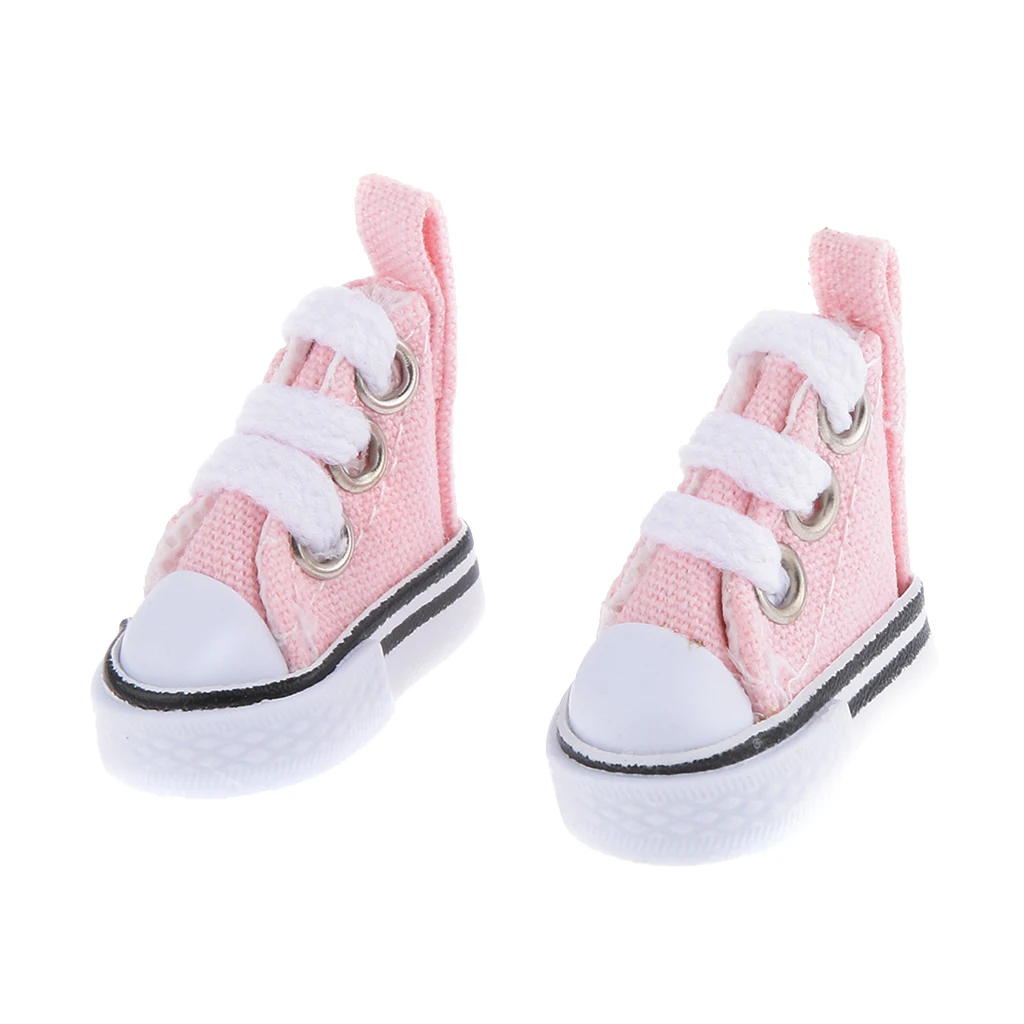 

Pink Lace-up Sneakers Canvas Shoes Fits for 1/6 Doll