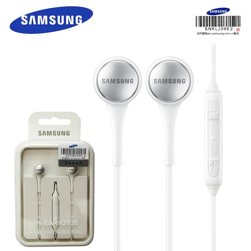 Samsung оригинальные EO-IG935 спортивные наушники-вкладыши с микрофоном 3,5 мм 1,2 м стерео музыкальные наушники для samsung S8 Android смартфонов