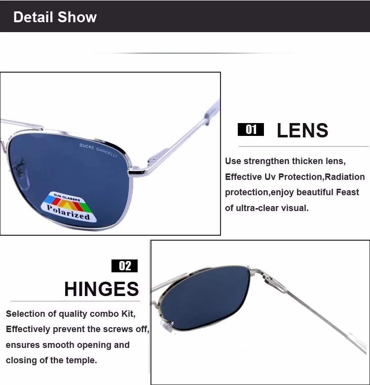 DUCKE GARDELLI воздушные силы очки флаер армейские мужские Металлические поляризованные 57 мм 52 мм военные солнцезащитные очки для вождения oculos gafas lunettes