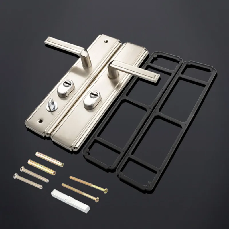 

1set! Universal Security Door Handle Panel Solid Indoor Dual Latch For Barthroom Door And Balcony Door Lock Furniture Hardware