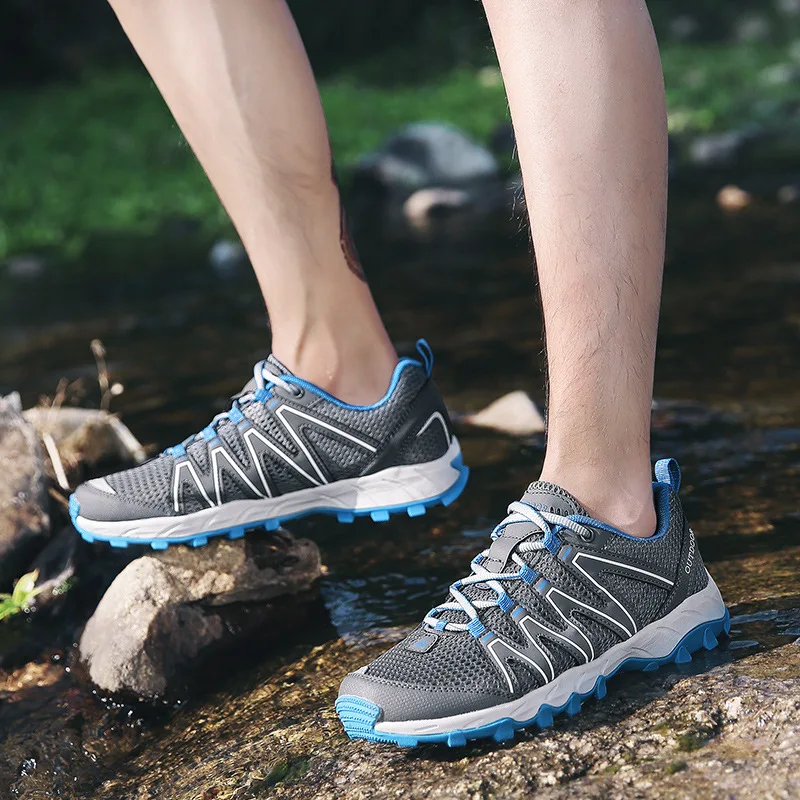 SOCONE الصيف في الهواء الطلق سريعة تجفيف المنبع أحذية الشاطئ السباحة النساء تنفس أحذية أحذية ماء للرجال الخوض الصيد