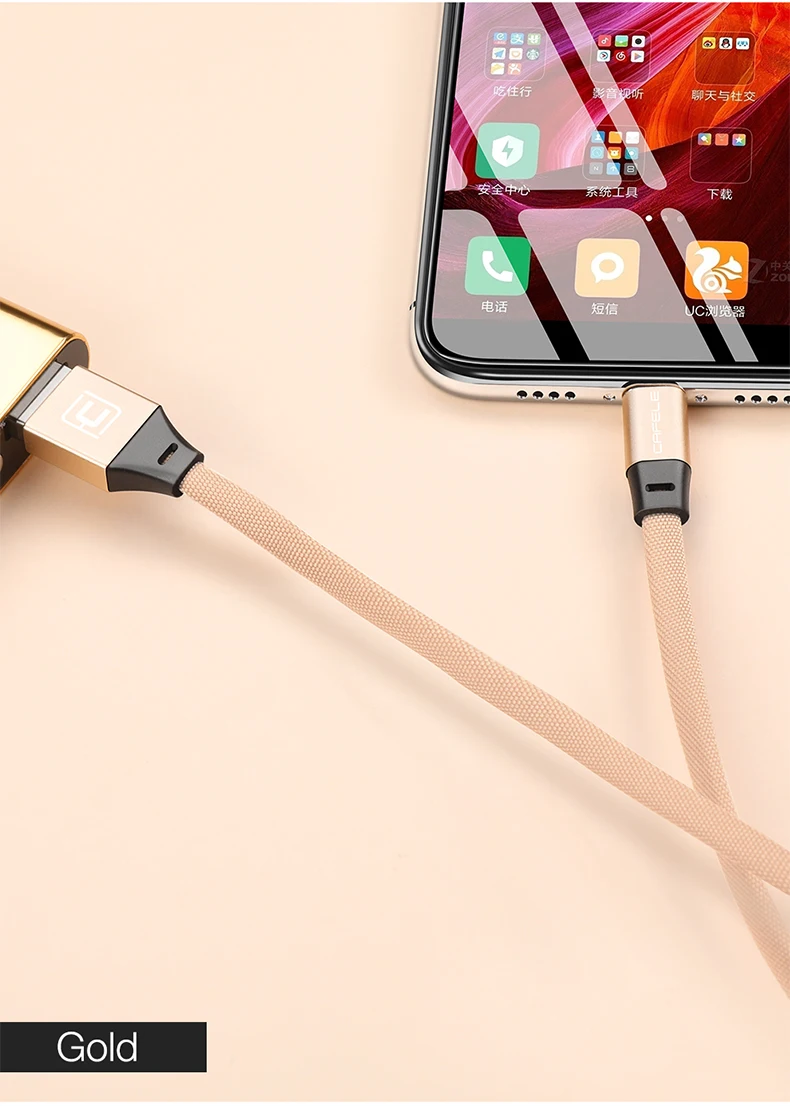 CAFELE type C USB кабель для зарядки для телефонов samsung huawei Xiaomi Oneplus Прочный usb type C порт кабели для мобильных телефонов