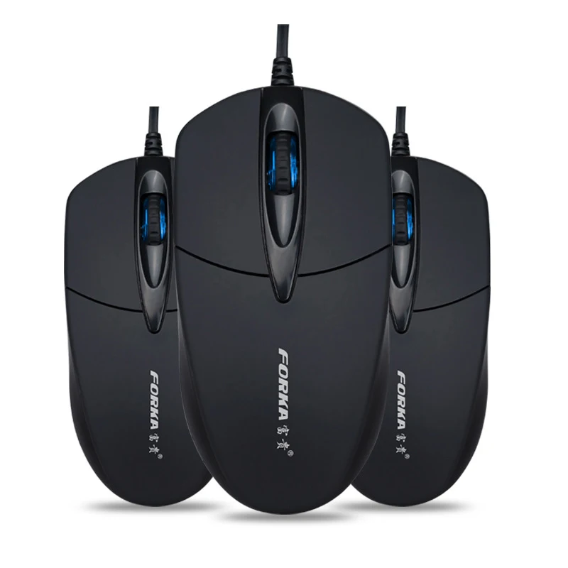 Forka Silent Click USB Wired Computer Ergonomic Mouse Mute PC Computer Game Business for PC Laptop Notebook Office Accessary