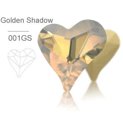 K9 стекло ремесла швейные Кристаллы Стразы в форме сердца орнамент из кристаллов элемент декоративная заплатка аксессуар - Цвет: Golden Shadow