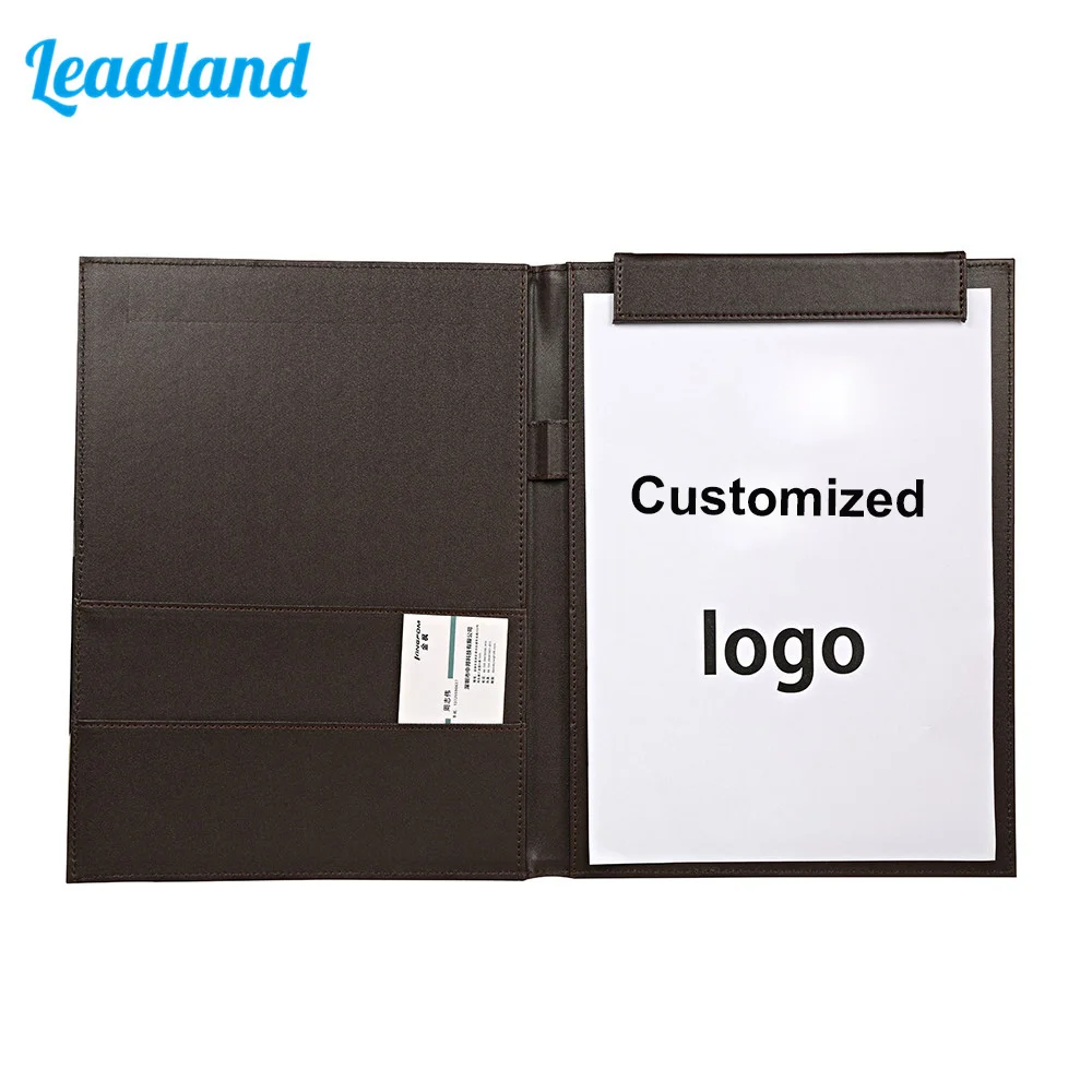 A4 File Folder Office PU Leather Folder Pad folio Multi function