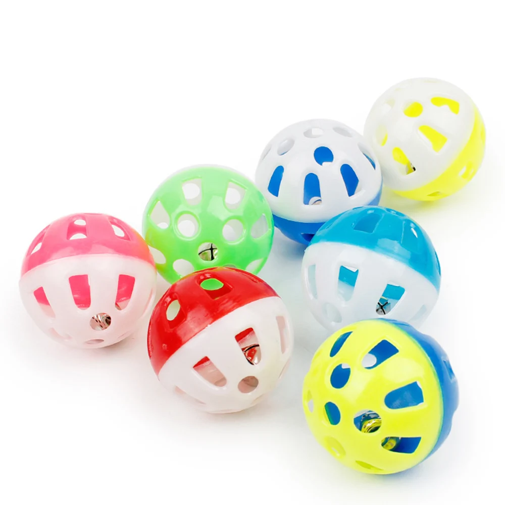 2pcs Colorful Plastic Roll Ball Pets Cat Puppy Dog Toy Play Sound Fun Happy Giftin Cat Toys