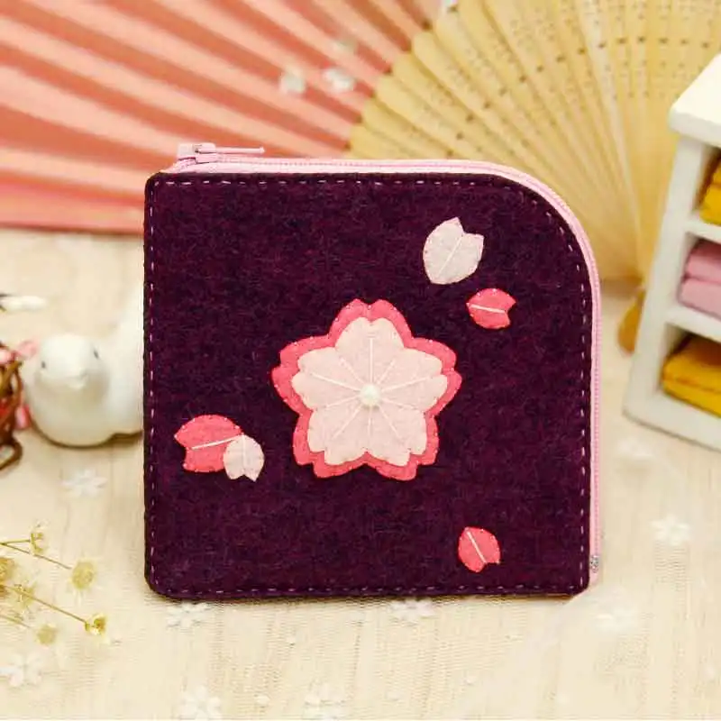 Monedero artesanal de fieltro para niñas, costura DIY, carteras y monederos de estilo lindo japonés para mujer, paquete artesanía artesanal de fieltro - AliExpress