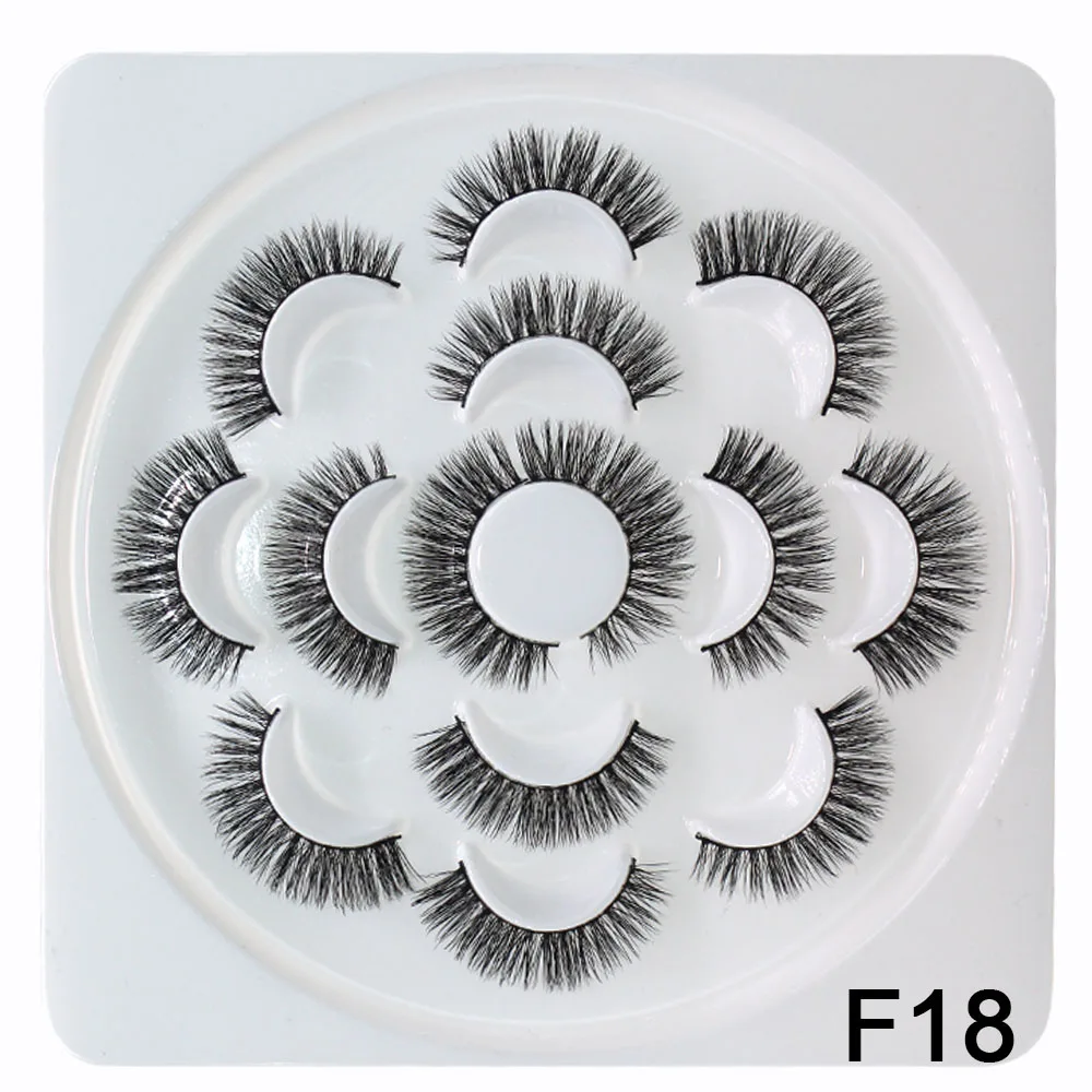 7pairs 3D Thick Mink Eyelashes Fake Lashes Long Makeup Mink Lashes Eyelash Extension False Eyelashes Mixed model - Цвет: F18