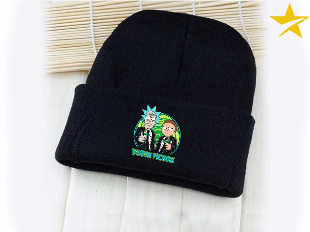 Giancomics Рик и Морти шляпой черный головные уборы Skullies Beanie трикотажные хлопковые