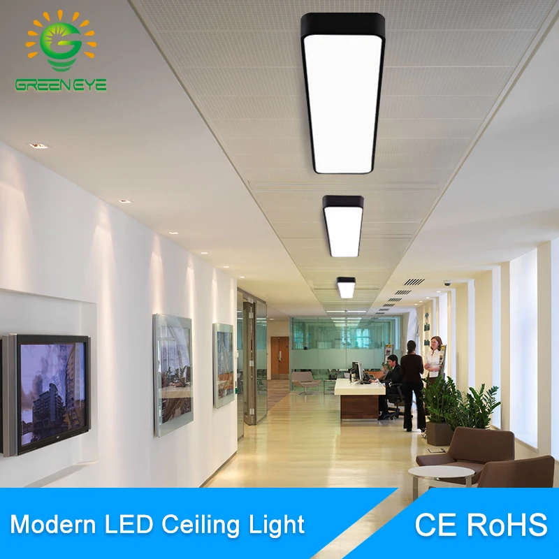 

Modern LED Ceiling Lights AC110V 220V led Lamp Lighting Fixture Rectangle Office Surface Mount Living Room Panel Remote Control